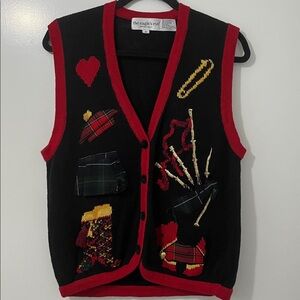 The Eagle's Eye Vintage Scottish Theme Sweater Vest Size M